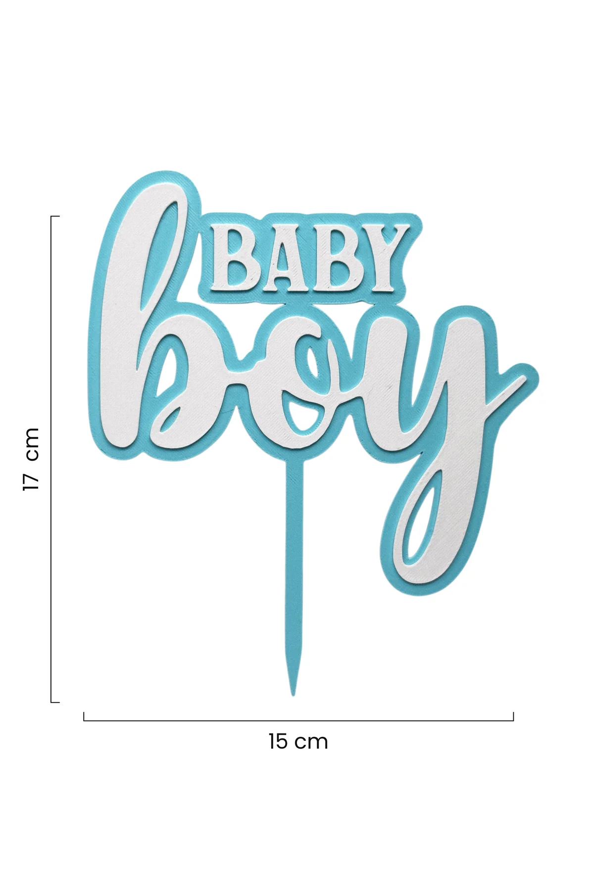 Mavi Erkek Bebek Pasta Üstü Yazısı (Baby Boy Babyshower Pasta Üzeri Süsü)