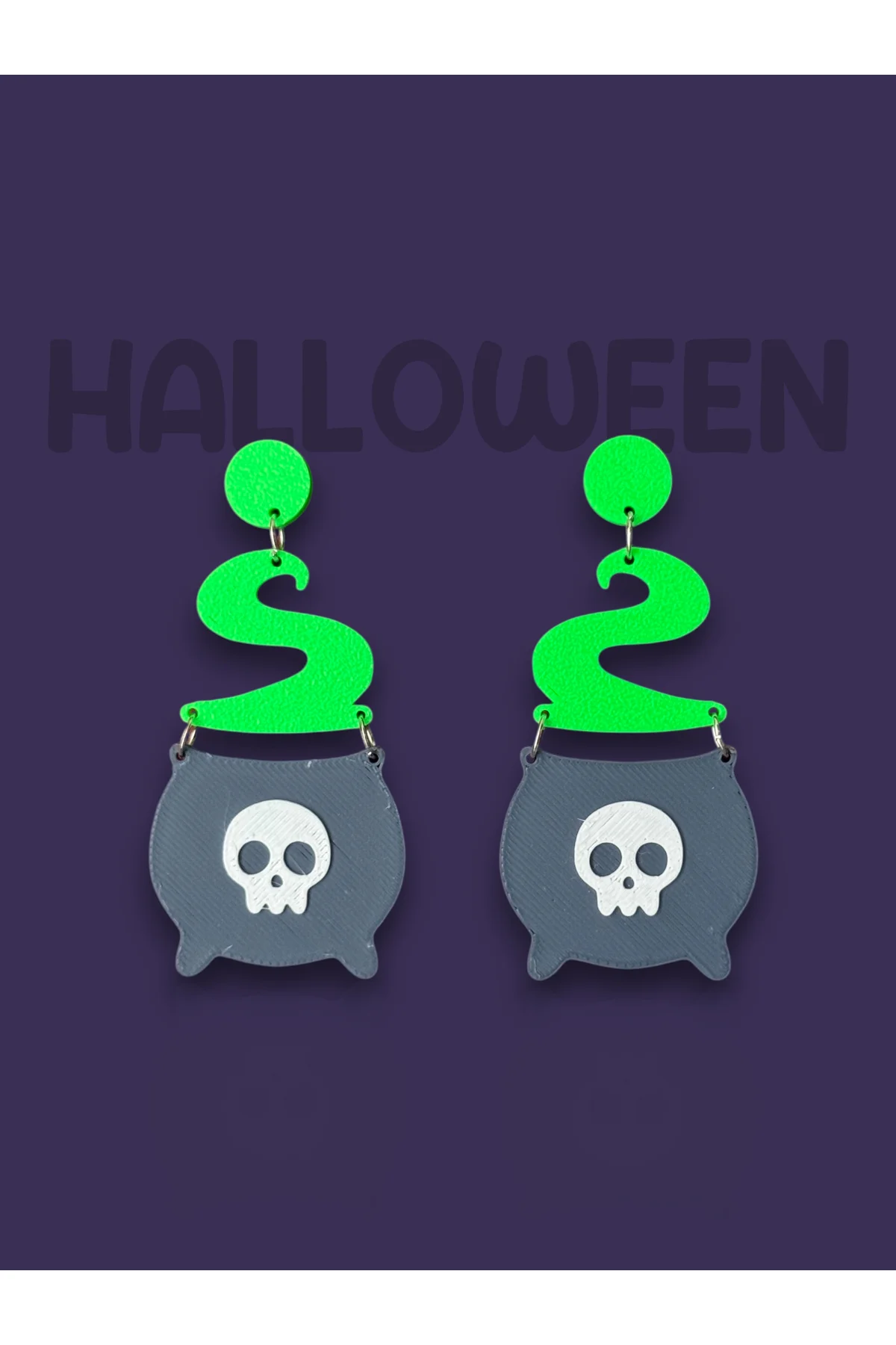 Halloween Cadılar Bayramı İksir Kazanı Özel Tasarım Küpe