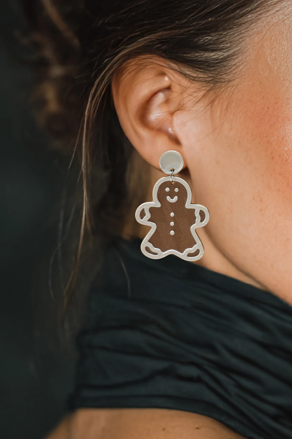 Yılbaşı Kurabiye Adam Özel Tasarım Küpe (Gingerbread Man) mi