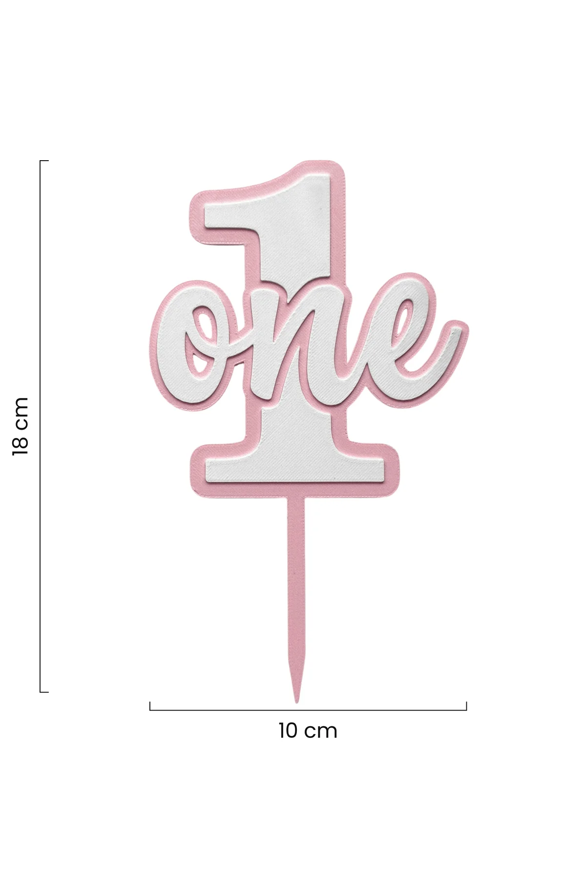Pembe Kız Bebek 1 Yaş Pasta Üzeri Yazısı (1 ONE Doğum Günü Pasta Üstü Süsü)