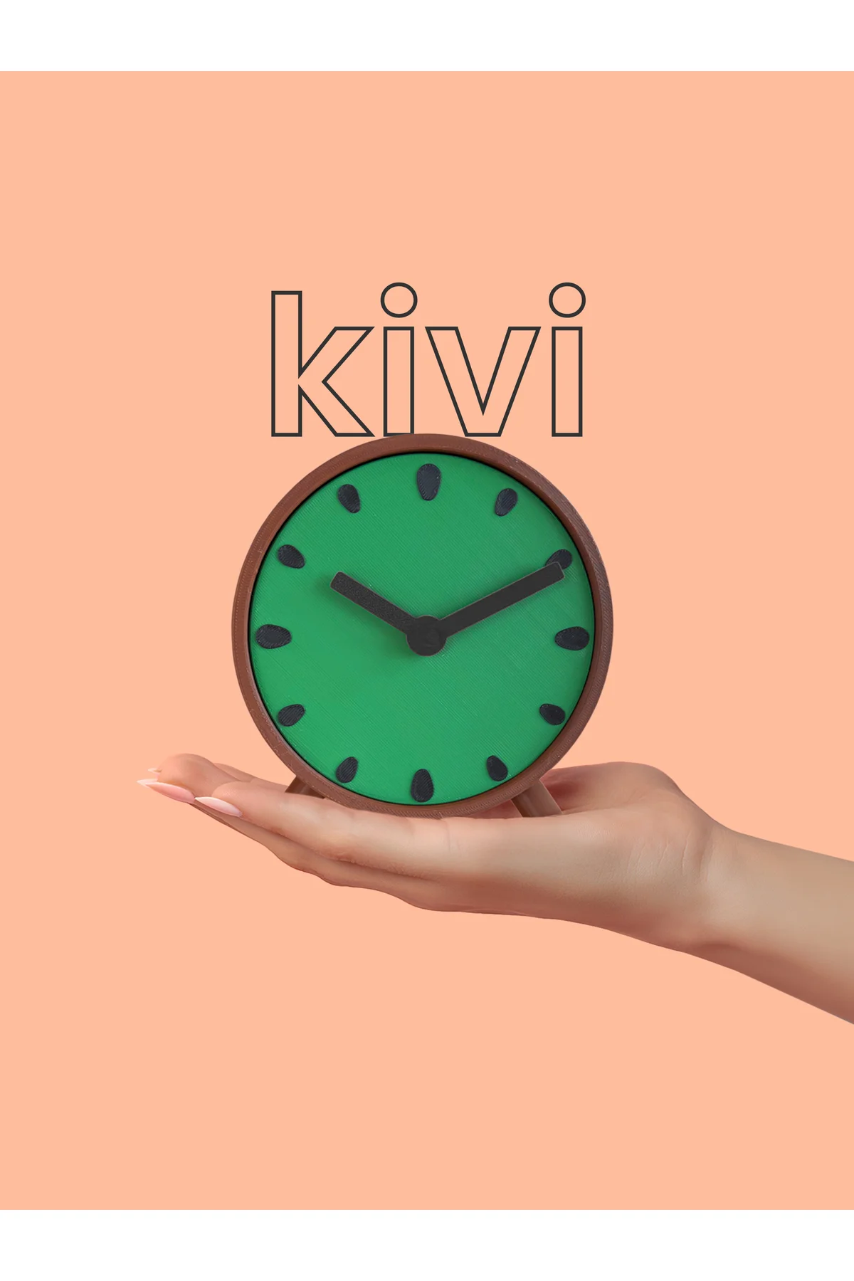 Fruitime Kivi Meyve Desenli Masa Saati - Ev Dekorasyon