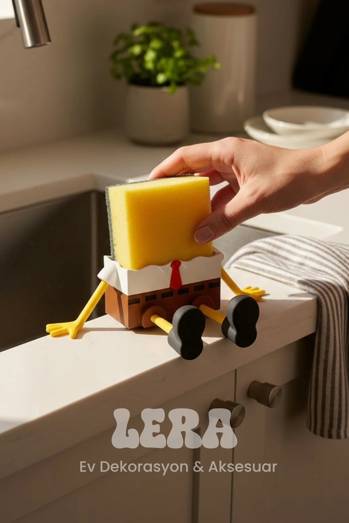 Sünger Bob Sünger Tutacağı – Lavabo Düzenleyici - Mutfak Aksesuarı
