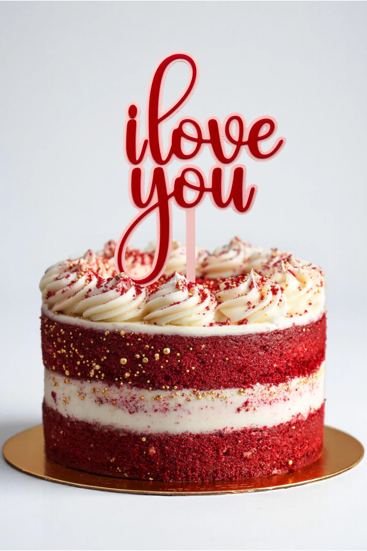 I Love You Pasta Üstü Yazısı (Seni Seviyorum Pasta Üzeri Süsü)