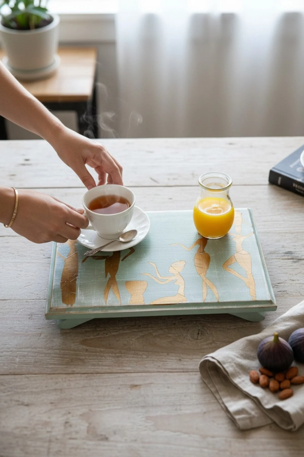 Pastel Serisi Dekoratif Sunum Tepsisi – Desenli Şık Servis Tepsisi