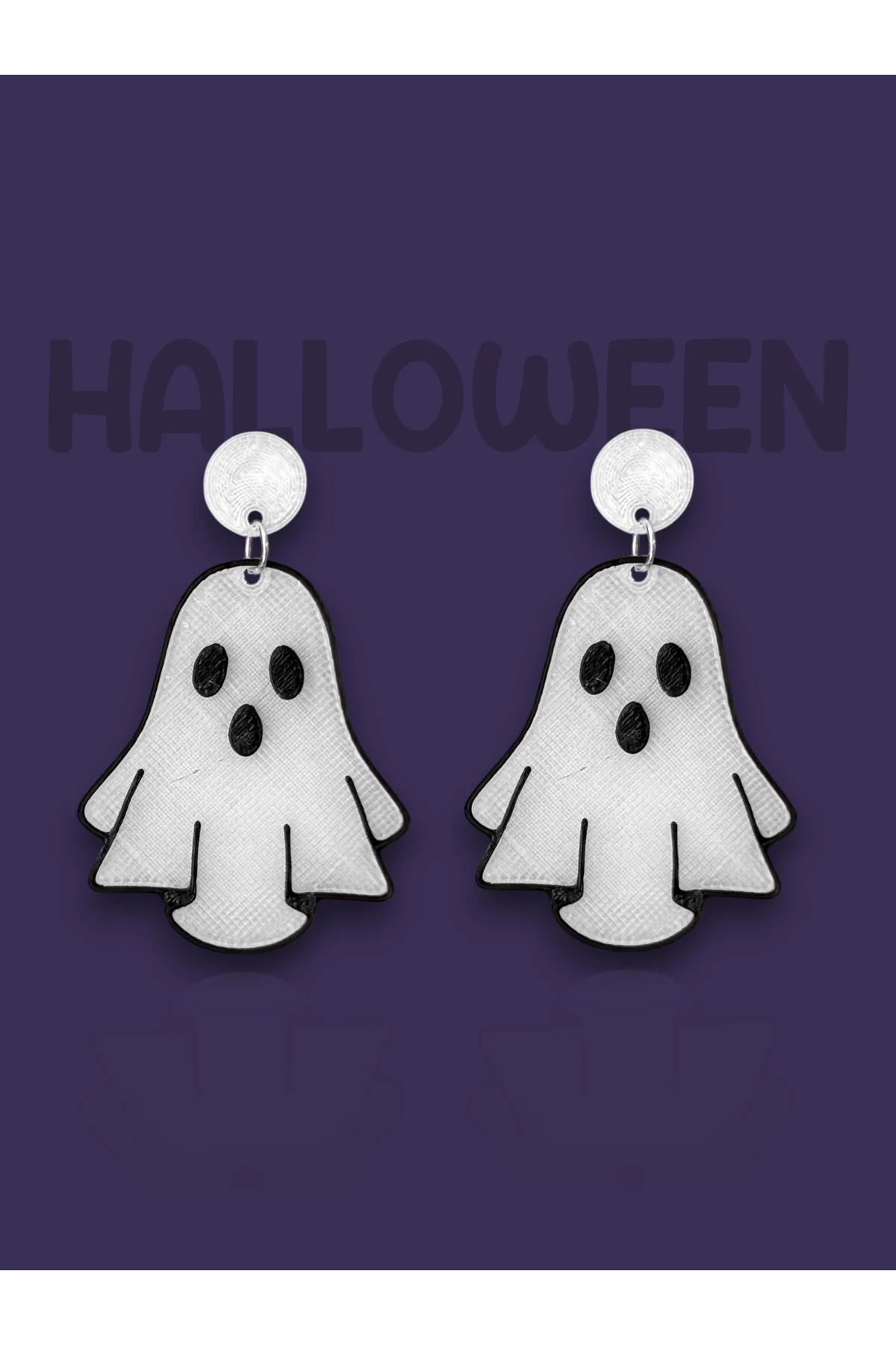 Halloween Cadılar Bayramı Gece Parlayan Fosforlu Hayalet Özel Tasarım Küpe