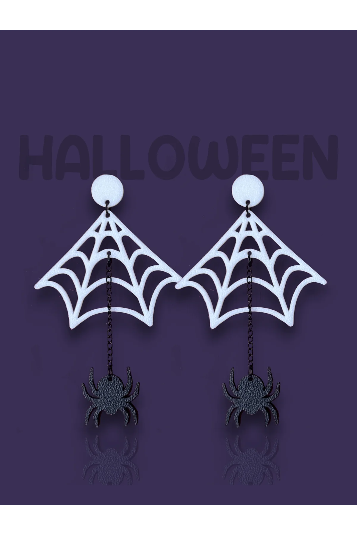 Halloween Cadılar Bayramı Örümcek Ağı Özel Tasarım Küpe