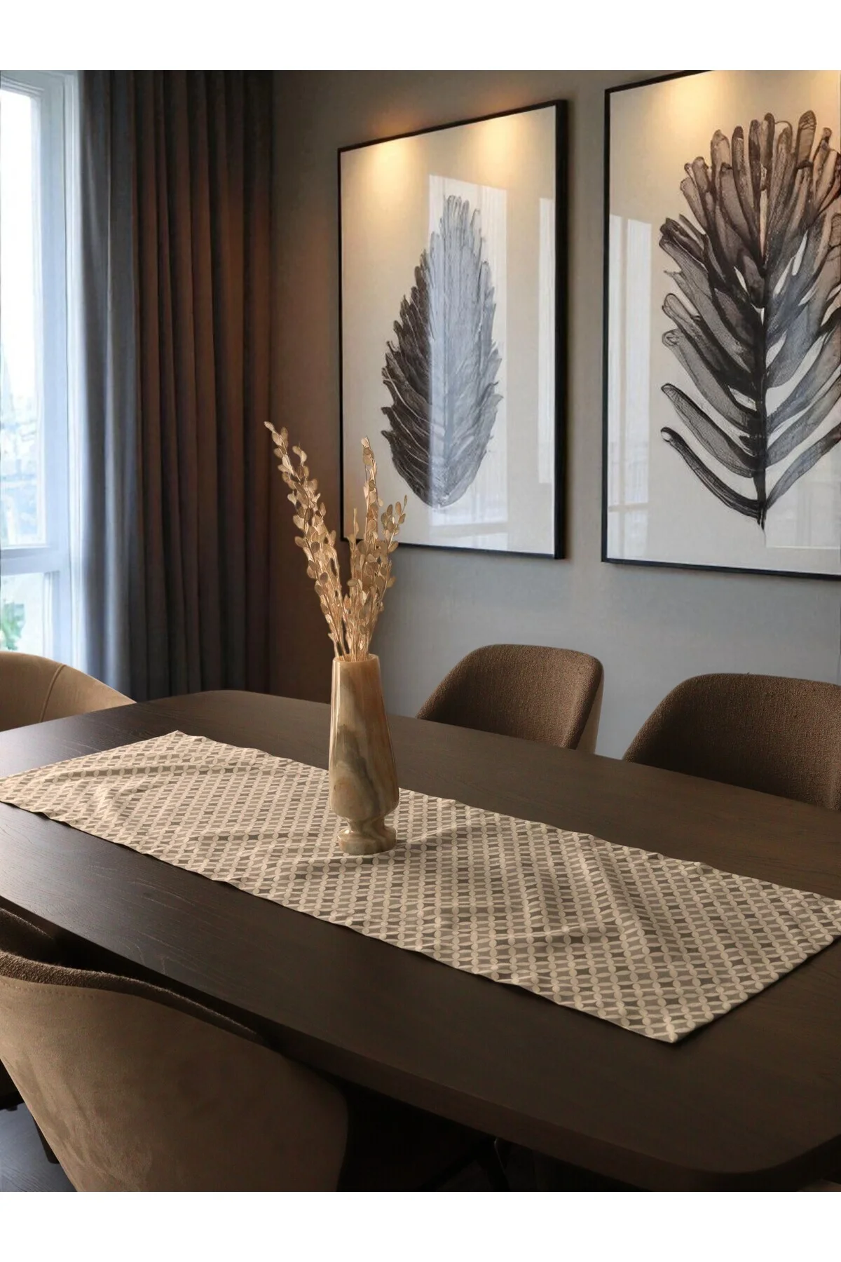 GEOMETRİK DESEN DÜZ KENAR RUNNER - EL İŞÇİLİĞİ