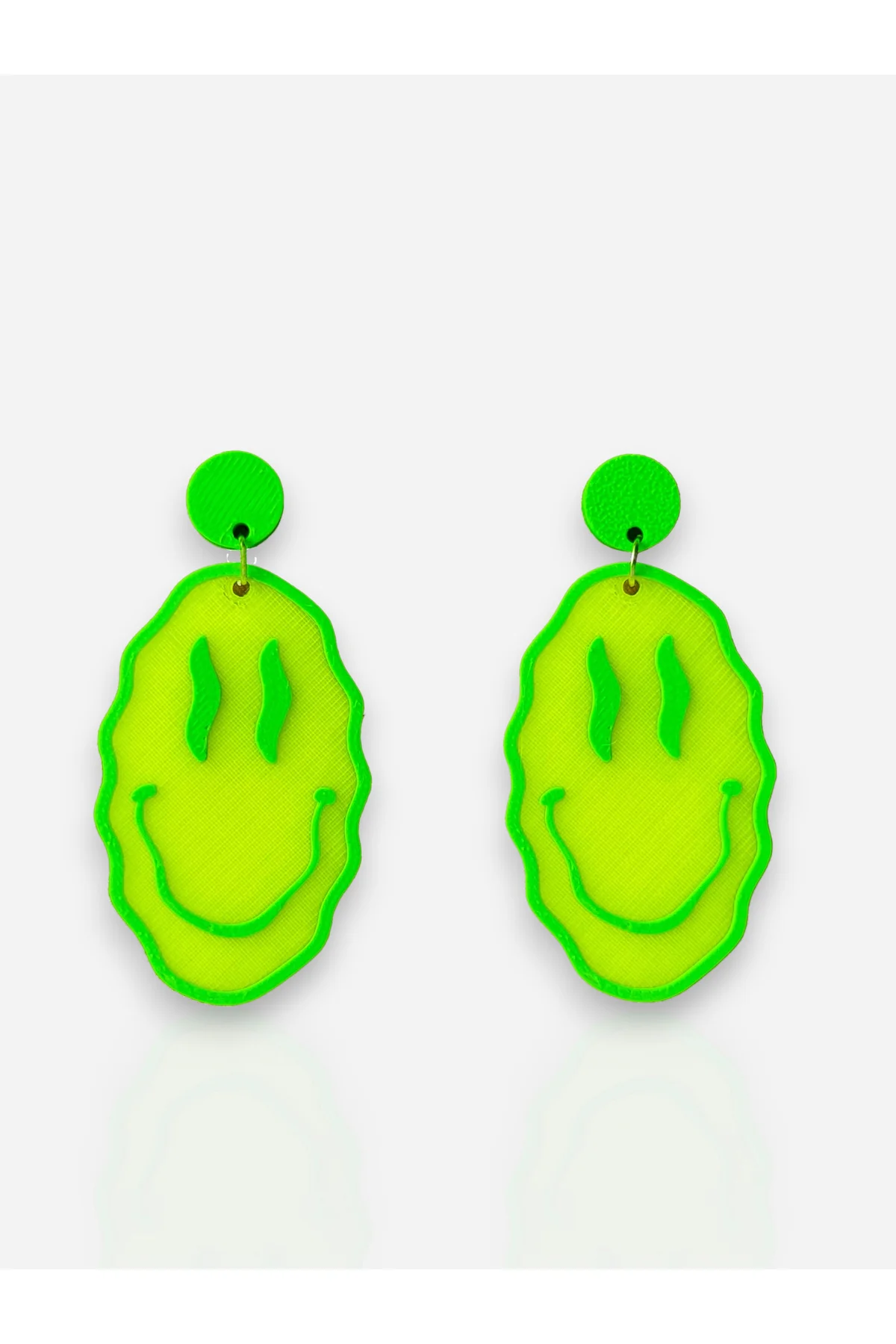 Neon Renkli Gülen Yüz Özel Tasarım Küpe (Smile)