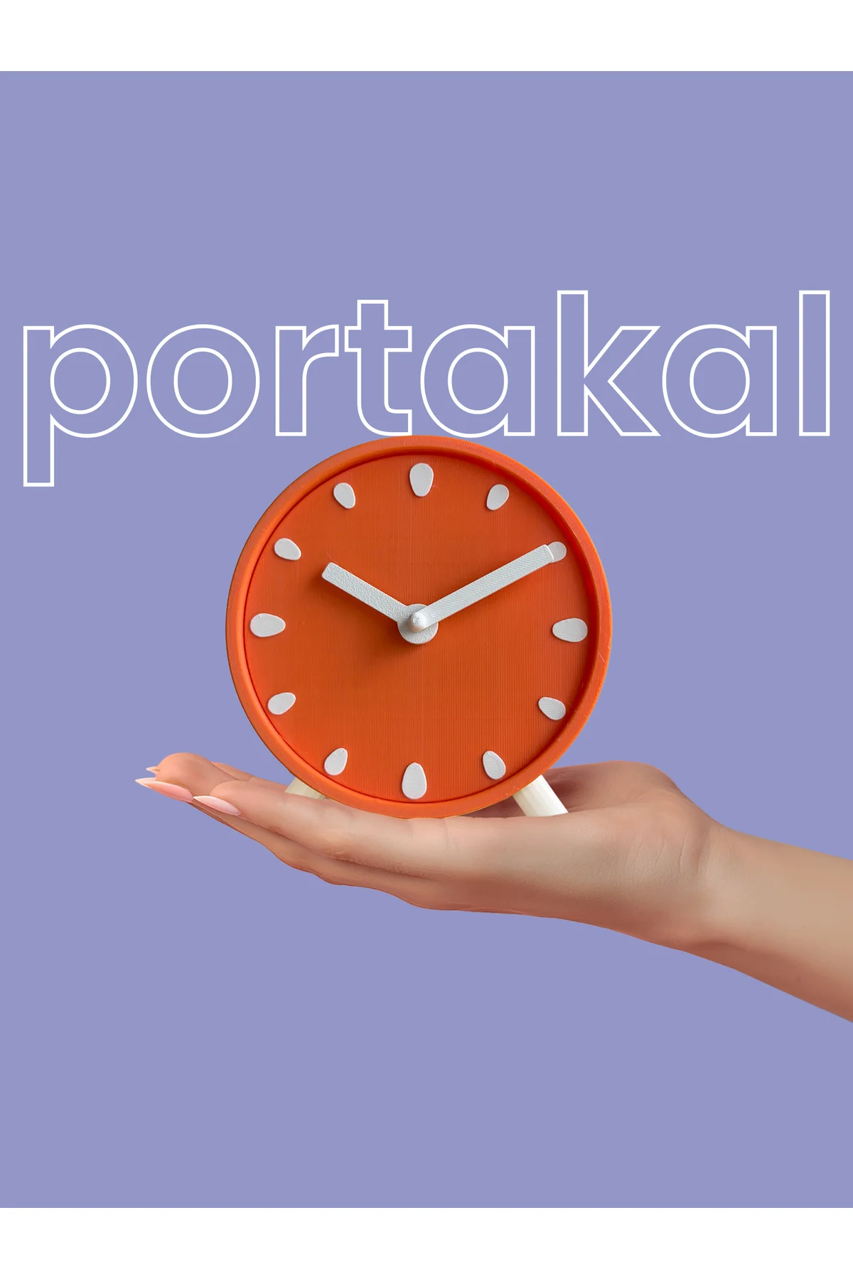 Fruitime Portakal Meyve Desenli Masa Saati - Ev Dekorasyon