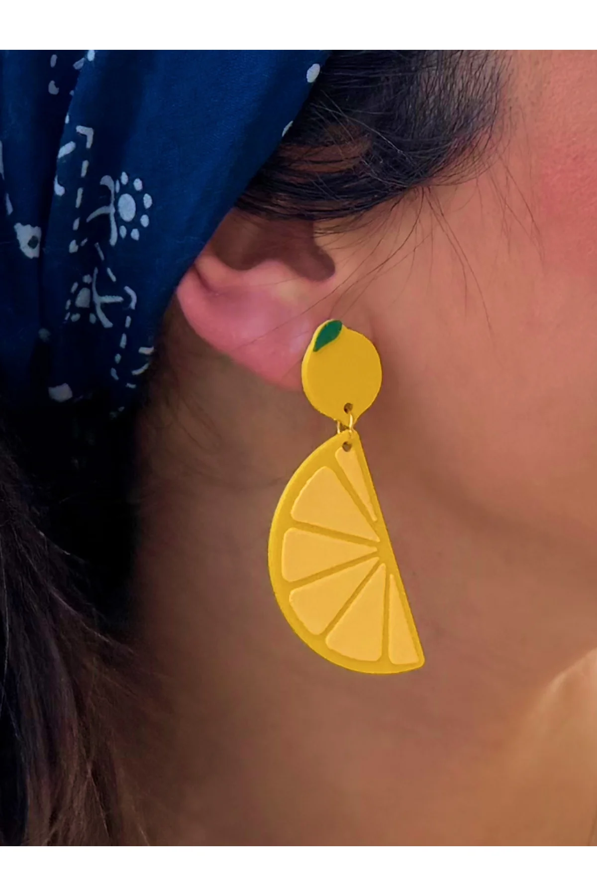 Sarı Limon Küpe Yaz Temalı Aksesuar
