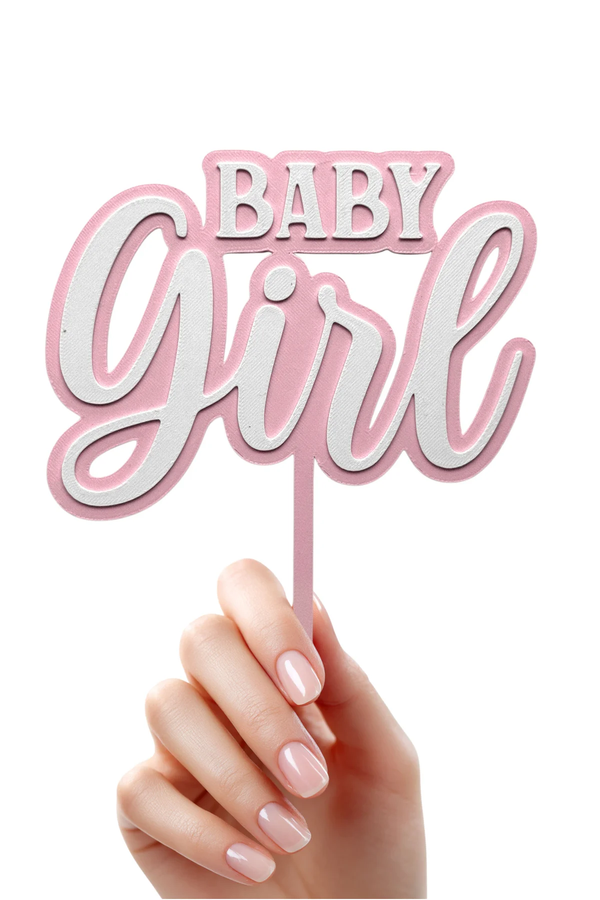 Pembe Kız Bebek Pasta Üstü Yazısı (Baby Girl Babyshower Pasta Üzeri Süsü)