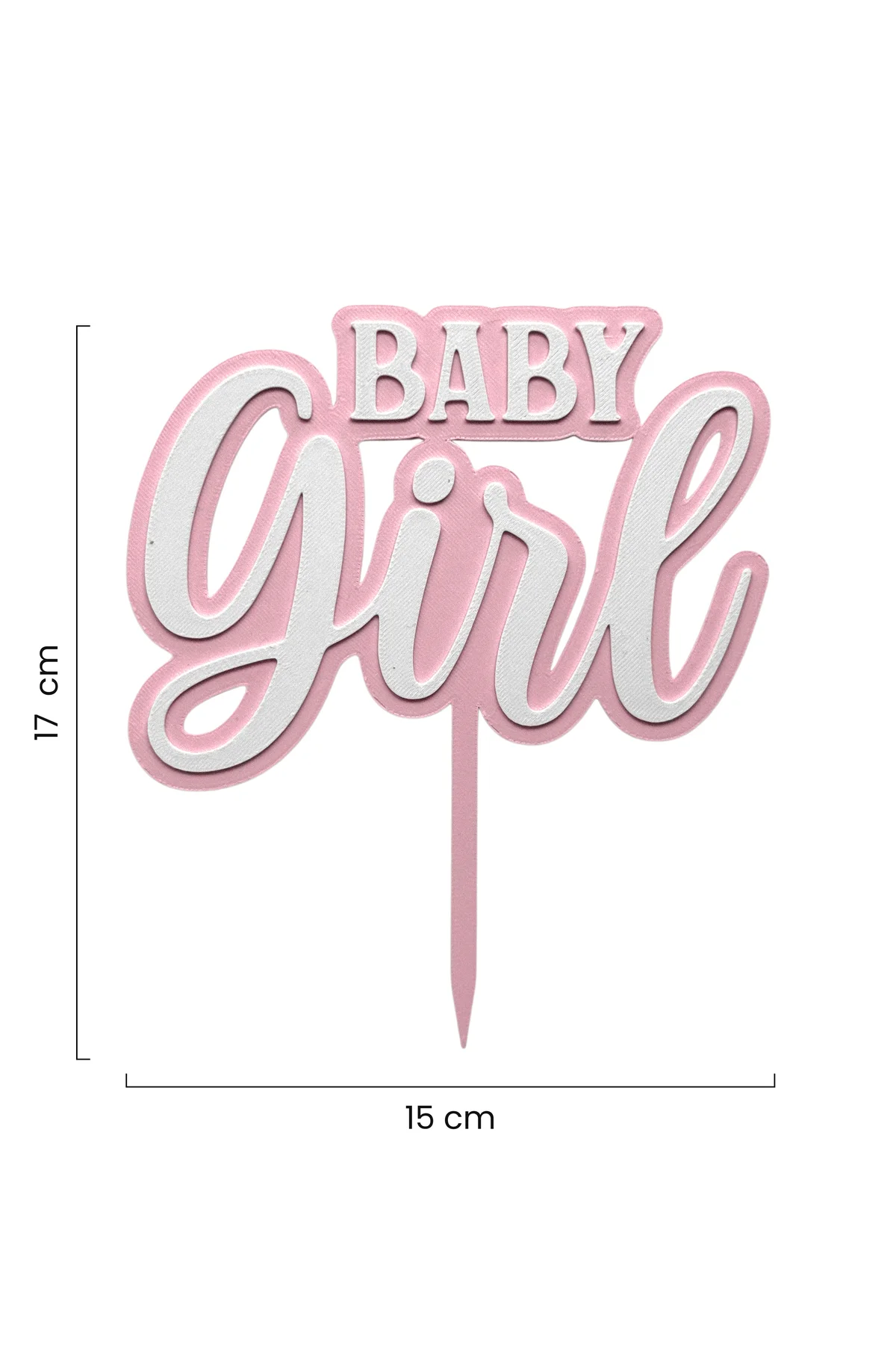 Pembe Kız Bebek Pasta Üstü Yazısı (Baby Girl Babyshower Pasta Üzeri Süsü)