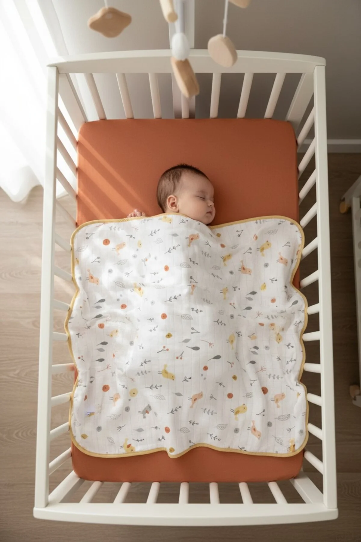 Sevimli Desenli Bebek Battaniyesi – Yumuşak, Nefes Alabilir ve Hafif, Müslin Kumaş
