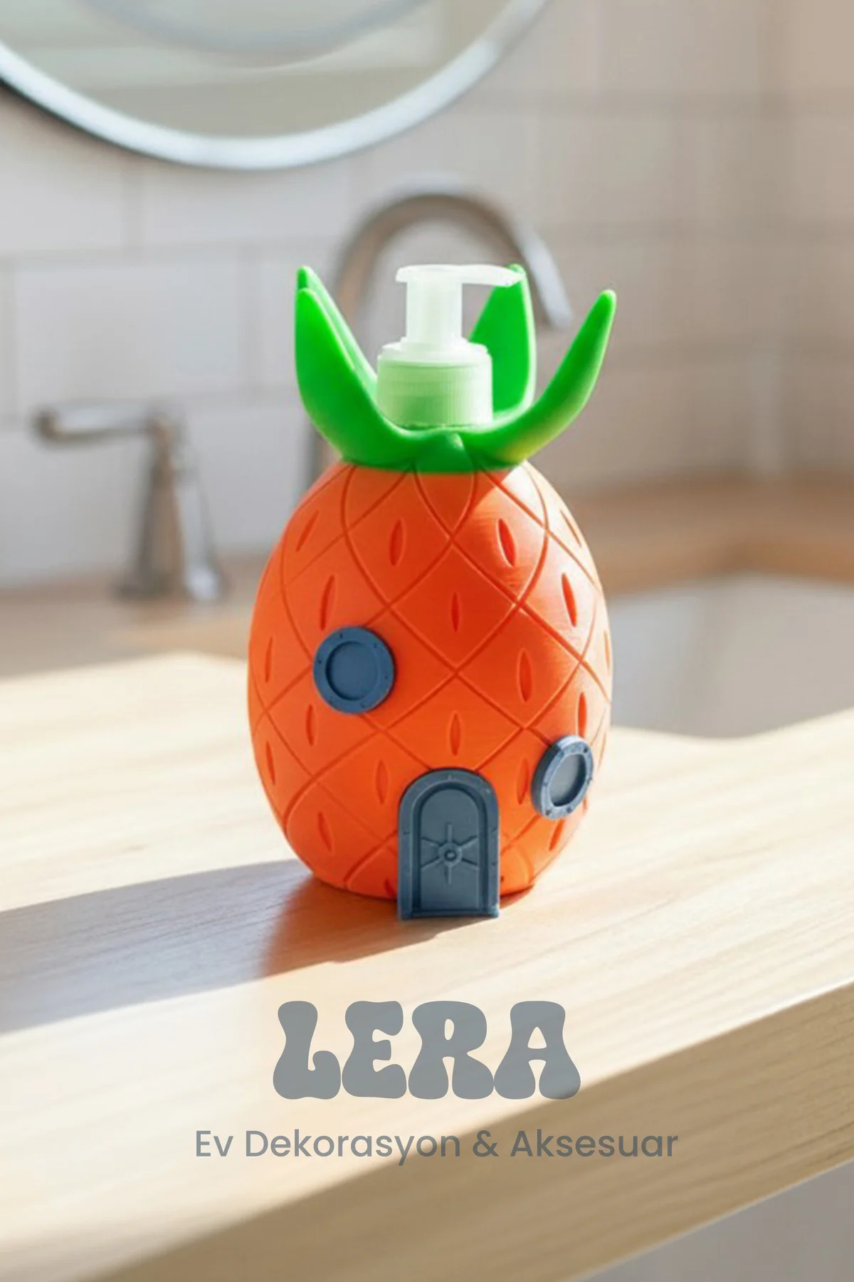 Sünger Bop Ananas Ev Tasarımlı Sıvı Sabunluk – Dekoratif Mutfak ve Banyo Sabun Dispenseri