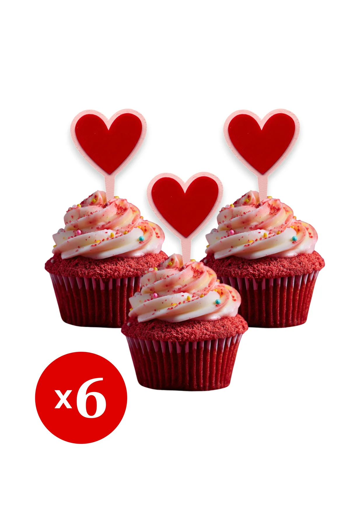 6 Adet I Love You Temalı Cupcake Süsü (SENİ SEVİYORUM) - Kaliteli Malzeme