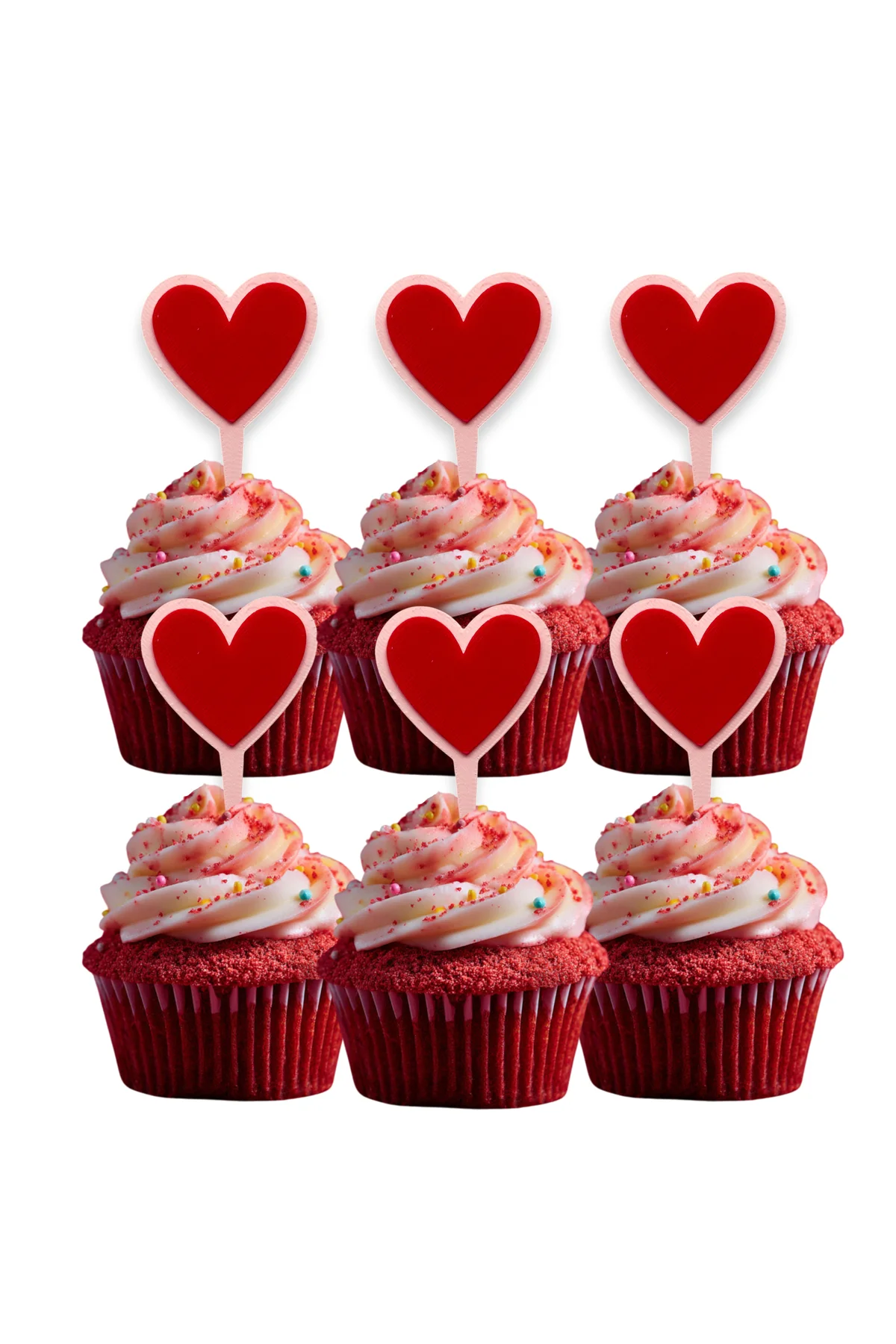 6 Adet I Love You Temalı Cupcake Süsü (SENİ SEVİYORUM) - Kaliteli Malzeme