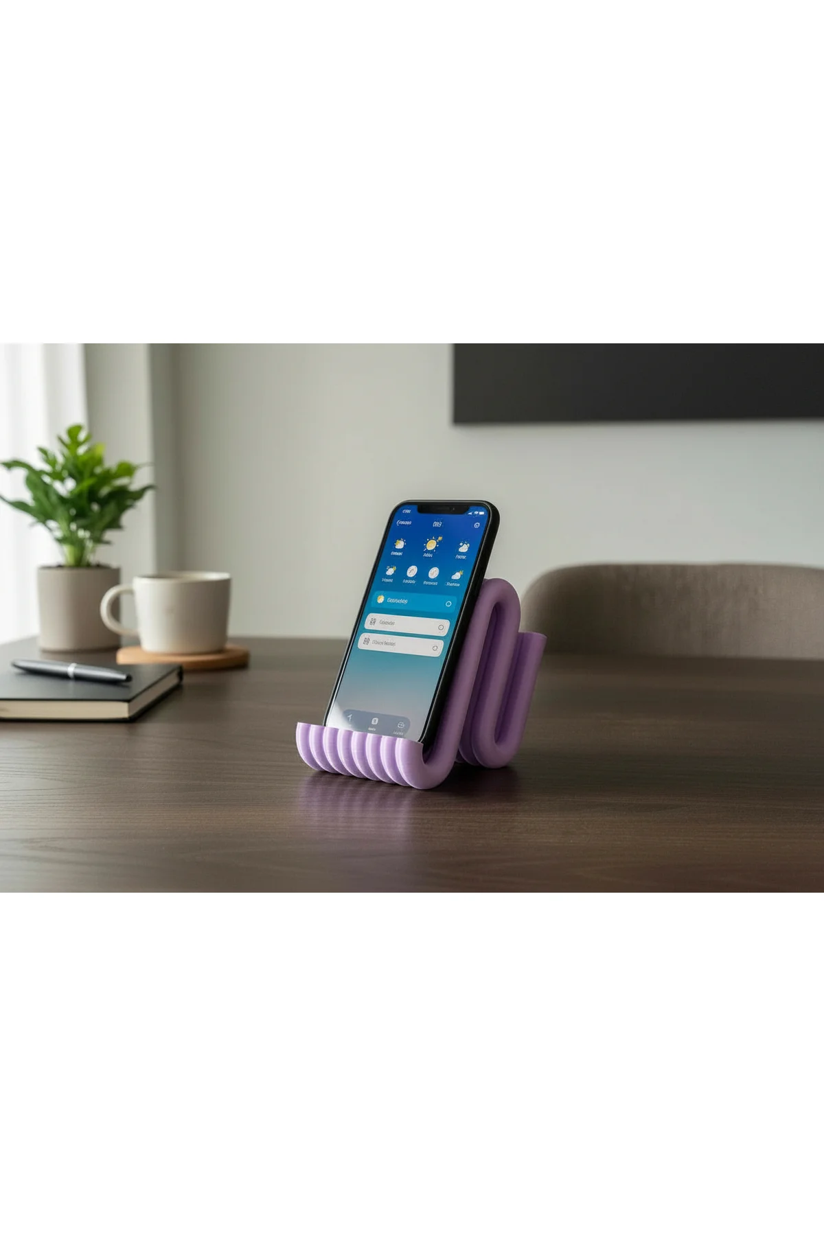 Modern Dalga Tasarımlı Telefon Standı – 3 Renk Seçeneği